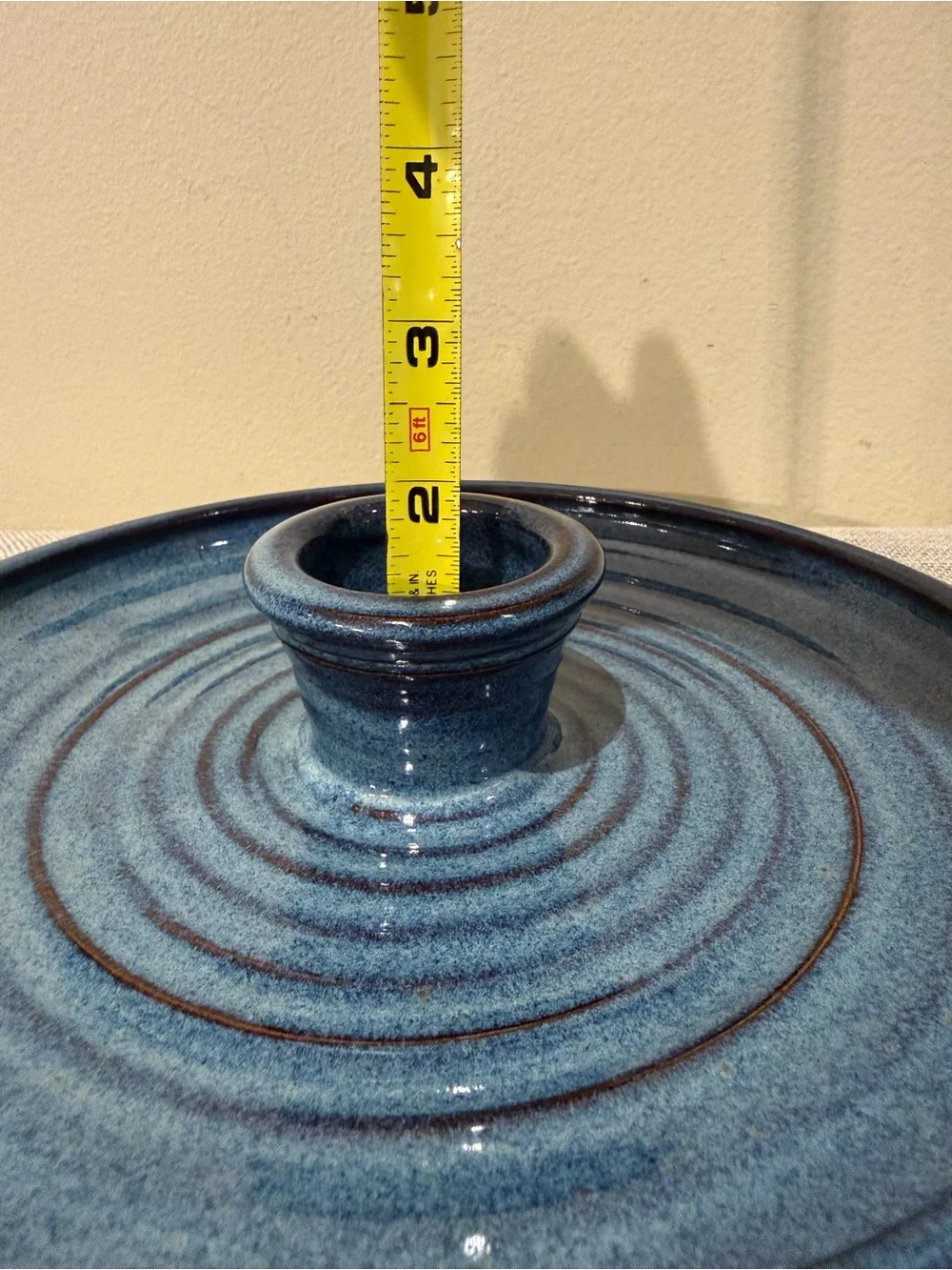 Handmade Studio Pottery Blue Glazed Appetizer Condiment  Relish Server Tray